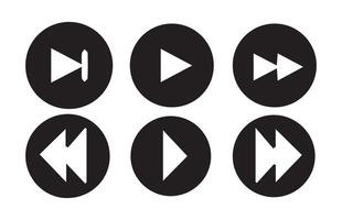 Media Player Buttons icon set.Play and pause buttons,Arrows, audio player,player button set vector