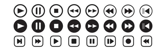 Play and pause buttons, audio player,player button set icon symbol,play and pause button. vector