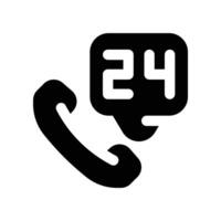 24 hours icon. glyph icon for your website, mobile, presentation, and logo design. vector