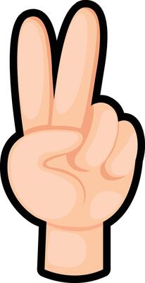counting hand.finger number two illustration