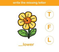write the missing letter,illustration, vector