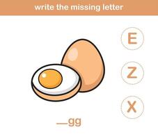 write the missing letter,illustration, vector