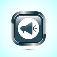 Megaphone icon design illustration, Loudspeaker icon, Shout announce sign. Promotion annoucement. Gray Color Square Button Design vector