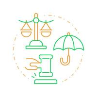 Law equality duo tone concept icon. Equal protection, legal system. Legislation, justice. Round two color outline illustration. Abstract design. Easy to use in infographic, presentation vector