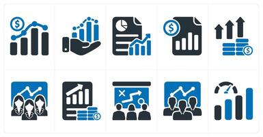 A set of 10 business icons as business growth, business progress, cost statement vector