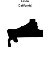 Linda, California blank outline map vector