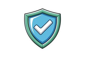 vibrant shield design featuring a bold check mark, conveying assurance, reliability, secure system, and verified safety icon vector