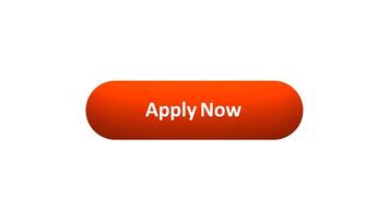 Animation of 'Apply Now' Button Clicked by Computer Mouse with Color-Changing Effect and Confirmation Tick video