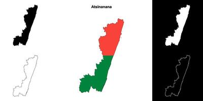 Atsinanana region outline map set vector