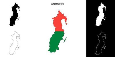 Analanjirofo region outline map set vector