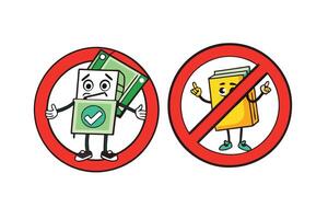Illustration of money and tax concepts with prohibition signs, highlighting no cash or no tax policies in a colorful and playful design vector