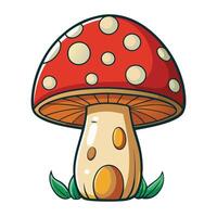 Adorable mushroom graphic featuring a vibrant cap and playful details, ideal for storytelling, animation, and fantasy inspired artwork vector