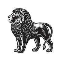 Lion illustration Art with black and white templates vector