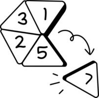 Triominoes game icon in doodle style vector