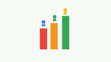 Pay per click a colorful graph with people standing on it video