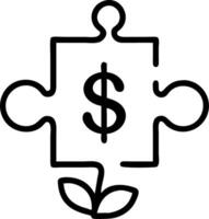 Business puzzle pieces forming a green dollar sign and copy space Set 2 vector