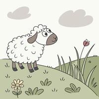 The illustration of sheep animal vector