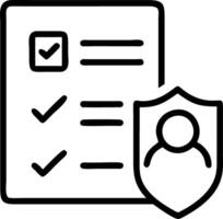 Professional validating data security compliance using holographic shield and checklist system vector
