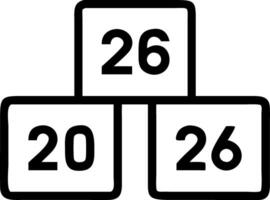 Professional stacking blocks with 2026 and 2026 numbers to visualize strategic goals vector