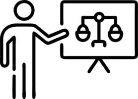 Professional presenting AI ethics and compliance standards with a holographic interface vector