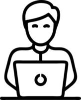 Professional business man company employee busy Indian male worker software developer businessman analyst looking at computer thinking on online data management using laptop workin vector