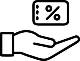 Hand presenting holographic pricing icon symbolizing sales pricing in marketing within empty space background vector