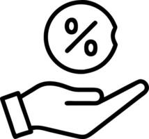 Hand interacting with holographic zero percent interest rate symbol representing zero percent financing discounts no commission sales promotions in empty space Set 9 vector