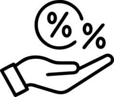 Hand interacting with holographic zero percent interest rate symbol representing zero percent financing discounts no commission sales promotions in empty space Set 10 vector