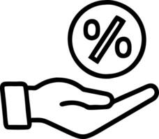 Hand interacting with holographic zero percent interest rate symbol representing zero percent financing discounts no commission sales promotions in empty space Set 2 vector