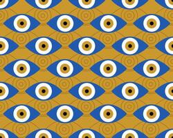 Blue and gold Evil eye seamless pattern.Amulet. colored background. vector