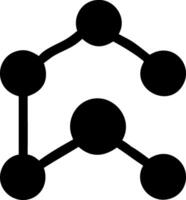 Molecule Structure Icon Design with Atomic Bonds for Science and Chemistry Applications vector