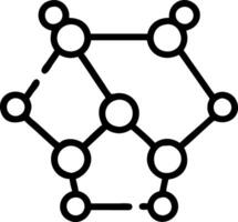 Molecule Structure Icon Design with Atomic Bonds for Chemistry and Science Use vector