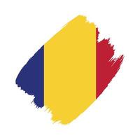 Chad flag in a flat grunge design background vector