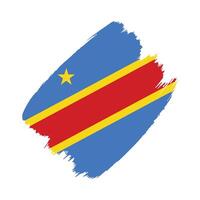 Congo flag in a flat grunge design background vector