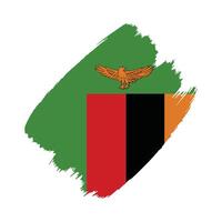 Zambia flag in a flat grunge design background vector