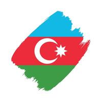 Azerbaijan flag in a flat grunge design background vector
