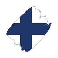 Finland flag in a flat grunge design background vector