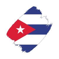 Cuba flag in a flat grunge design background vector