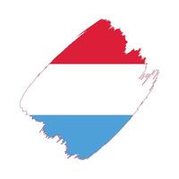 Luxembourg flag in a flat grunge design background vector