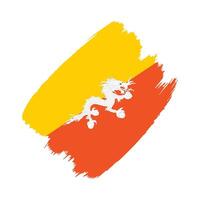 Bhutan flag in a flat grunge design background vector