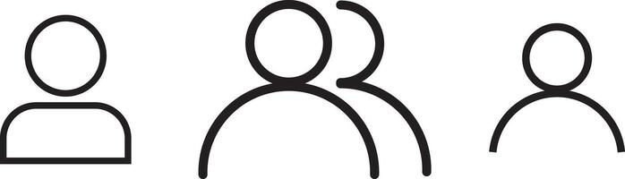 People icon person user group, credit card and a gear symbol. Ideal for user Default Avatar Profilem, Contact Methods Thin Line Icons vector