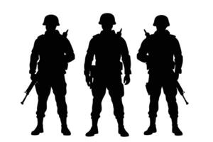 Moody Silhouette of Soldiers for Emotional Storytelling vector