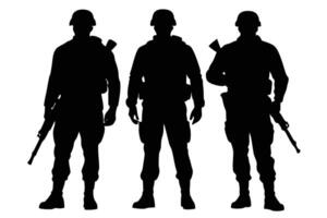 Awe-Inspiring Silhouette of Soldiers for Digital Creators vector