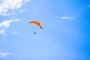 Paragliding on the mountains, Puncak Bogor, West java, indonesia photo