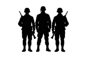 The Best Silhouette of Soldiers for Educational Use vector