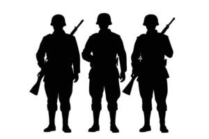 Silhouette of Soldiers Perfect for Armed Forces Tributes vector