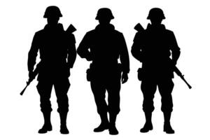 Incredible Silhouette of Soldiers with Dramatic Effects vector