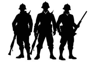Deep and Meaningful Silhouette of Soldiers Art vector