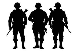 Striking Silhouette of Soldiers for Wall Art vector
