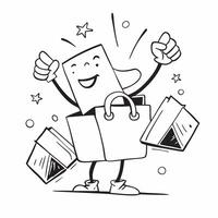 Shopper holding summer sale shopping bags concept as High resolution image of a shopper holding summer sale shopping bags with a glossy backdrop highlighting the joy and satisfacti Dynamic vector